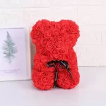 Oso De Rosas Artificiales De 25cm Aniversario San Valentín - Imagen 2