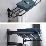 Soporte Plegable De Pared Para Toallas Aluminio Con Gancho - Imagen 8