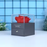 Colgante De Corazón I Love You Con Rosa - Caja de Regalo - Imagen 4