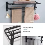 Soporte Plegable De Pared Para Toallas Aluminio Con Gancho - Imagen 10