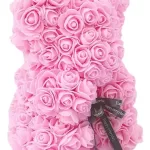 Oso De Rosas Artificiales Color Rosa De 25cm Aniversario