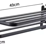 Soporte Plegable De Pared Para Toallas Aluminio Con Gancho - Imagen 2