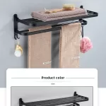 Soporte Plegable De Pared Para Toallas Aluminio Con Gancho - Imagen 6