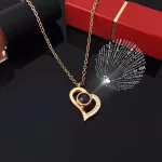 Colgante De Corazón I Love You Con Rosa - Caja de Regalo - Imagen 3