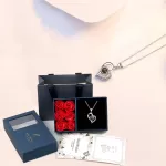 Caja Con Collar de Proyección "Te Amo" Y 6 Rosas - Imagen 2