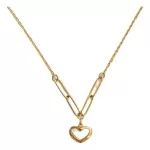Collar Con Colgante De Corazón De Amor De Acero Inoxidable
