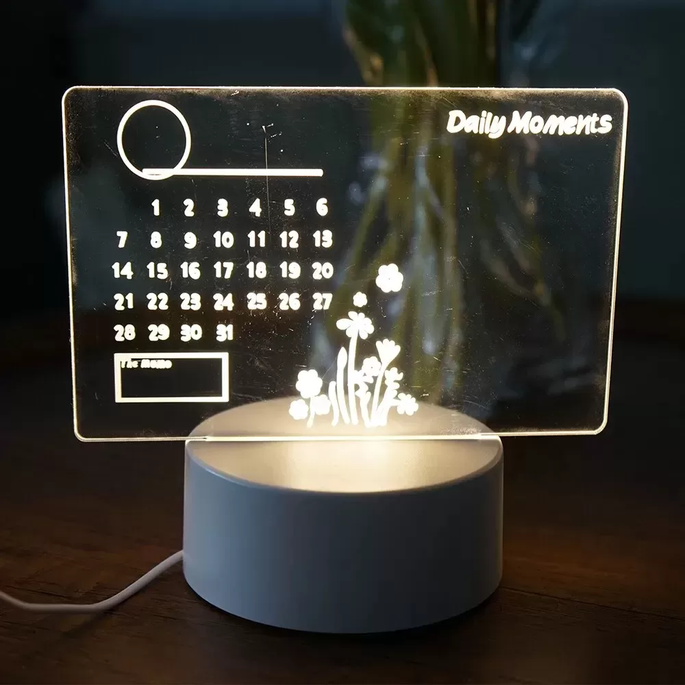 Tablero De Notas Led Regrabable Usb Lámpara Nocturna - Imagen 5