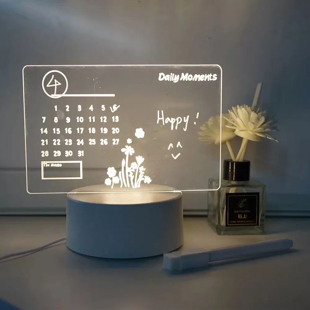 Tablero De Notas Led Regrabable Usb Lámpara Nocturna - Imagen 4