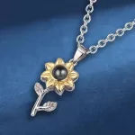 Collar Con Colgante De Girasol Vintage Gargantilla De Cadena - Imagen 5