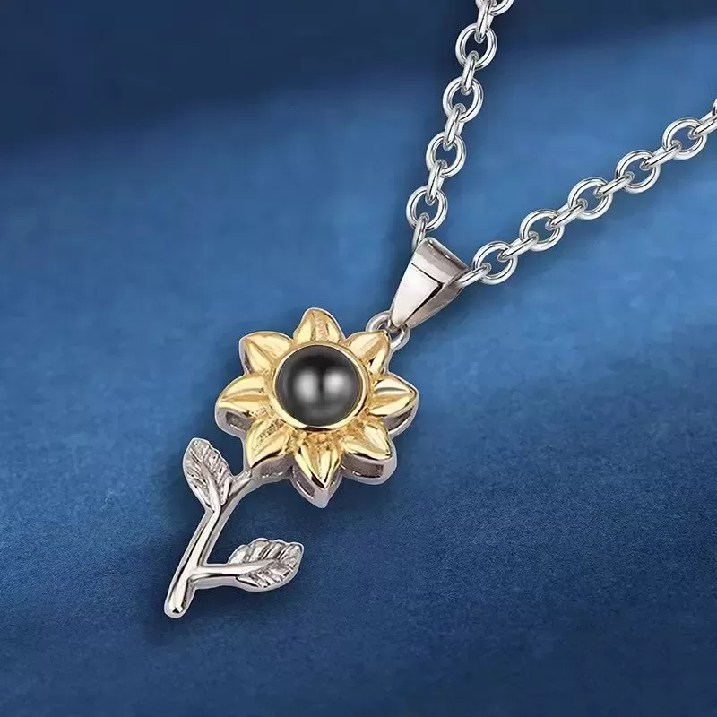 Collar Con Colgante De Girasol Vintage Gargantilla De Cadena - Imagen 5