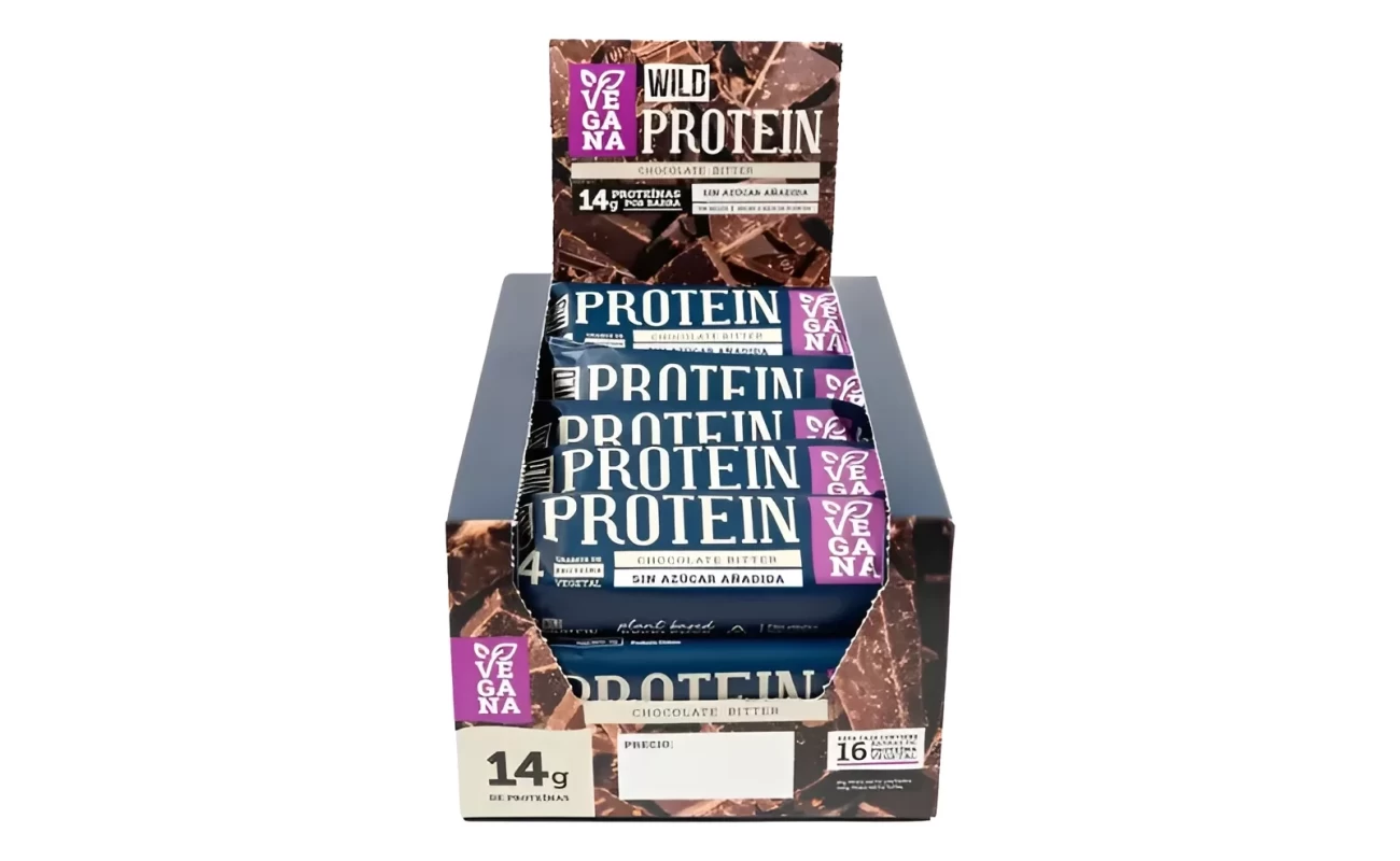 Barritas Wild Protein Vegana Chocolate Bitter Caja 16 Unidades - imagen 2