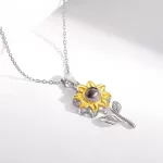 Collar Con Colgante De Girasol Vintage Gargantilla De Cadena - Imagen 4