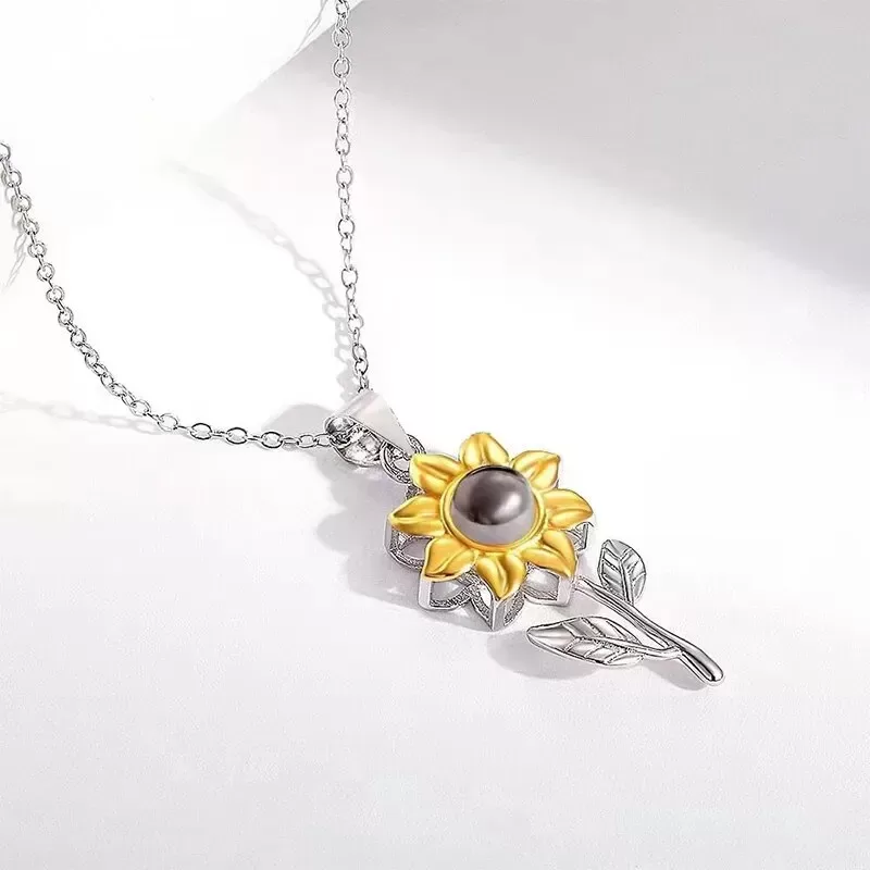 Collar Con Colgante De Girasol Vintage Gargantilla De Cadena - Imagen 4