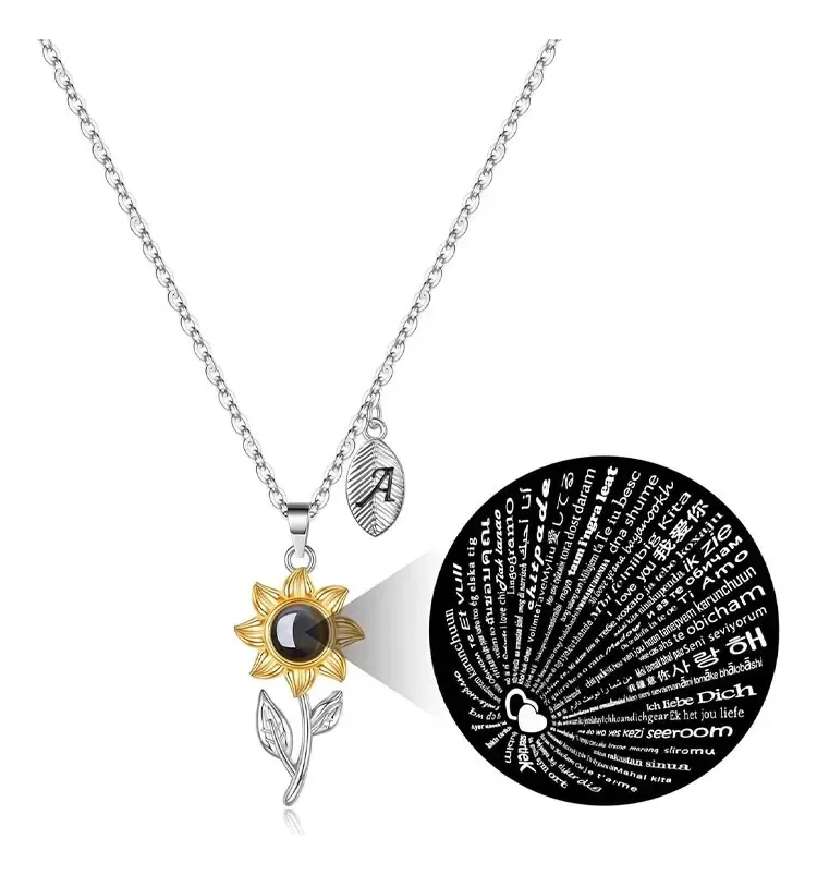 Collar Con Colgante De Girasol Vintage Gargantilla De Cadena - Imagen 1