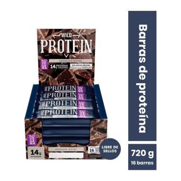 Barritas Wild Protein Vegana Chocolate Bitter Caja 16 Unidades