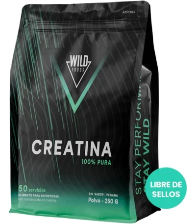 Creatina Monohidratada Wild Protein 250 g 50 Porciones Vegana - imagen 2