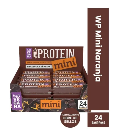 Barritas Wild Protein Mini Vegana Chocolate Naranja Caja 24 Unidades