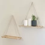 Estante De Pared De Cáñamo Colgante De Madera Flotante - Imagen 4