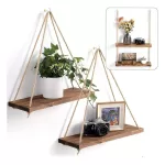 Estante De Pared De Cáñamo Colgante De Madera Flotante - Imagen 3