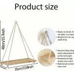 Estante De Pared De Cáñamo Colgante De Madera Flotante - Imagen 5