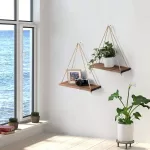 Estante De Pared De Cáñamo Colgante De Madera Flotante - Imagen 2