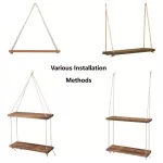 Estante De Pared De Cáñamo Colgante De Madera Flotante - Imagen 6
