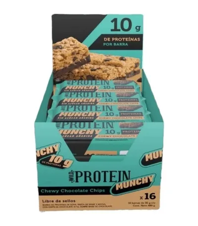 Barritas Wild Protein Munchy Chocolate Chips Caja 16 Unidades Vegana
