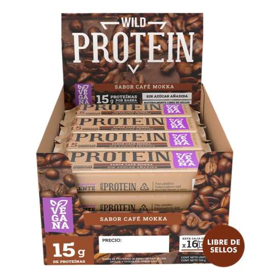 Wild Protein Vegana Mokka Barra De Proteina - 16 Unidades - Imagen 1