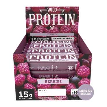 Barritas Wild Protein Berries Caja 16 Unidades 15 g de Proteína