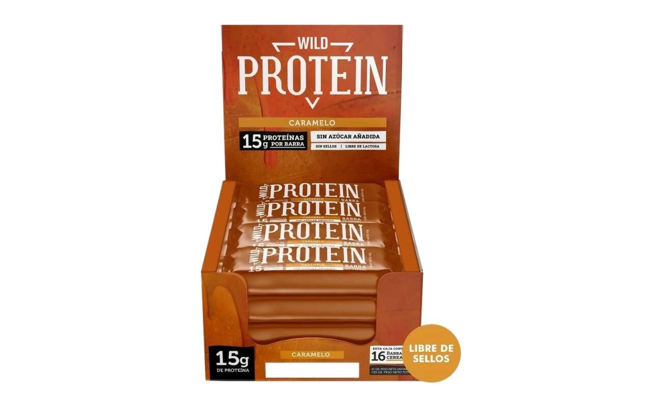 Barritas Wild Protein Caramelo Caja 16 Unidades 15 g de Proteína