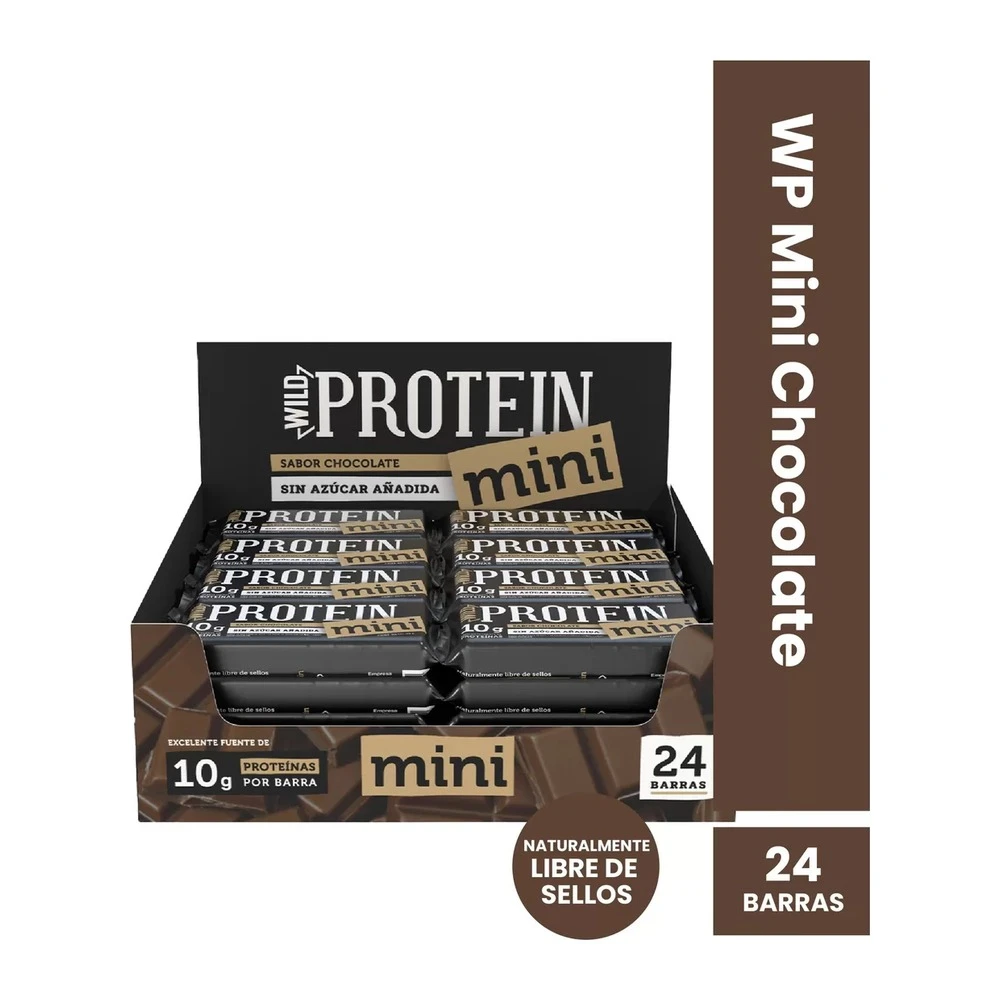 Barritas Wild Protein Mini Chocolate Caja 24 Unidades 10 g de Proteína