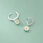 Aros Con Colgante De Flor De Margarita Regalo De Joyería - Imagen 5