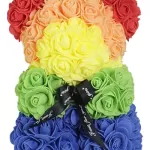 Oso De Rosas Artificiales Multicolor Diversidad De 25cm