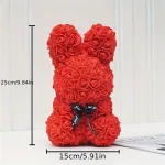 Conejo De Rosas Artificiales De 25 Cms - Diferentes Colores - Imagen 5