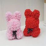 Conejo De Rosas Artificiales De 25 Cms - Diferentes Colores - Imagen 6