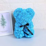 Oso De Rosas Artificiales De 25cm Aniversario San Valentín - Imagen 9