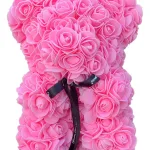 Oso De Rosas Artificiales De 25cm Aniversario San Valentín - Imagen 8
