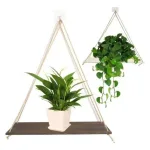 Estante De Pared De Cáñamo Colgante De Madera Flotante