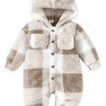 Enterito Invierno Cuadros Bebe Ropa Cálida Y Suave 3-6 Meses