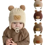 Gorro De Lana Para Bebé Protección Para Oídos Otoño Invierno - Imagen 2