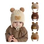 Gorro De Lana Para Bebé Protección Para Oídos Otoño Invierno - Imagen 2