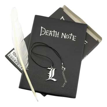 Death Note Cuaderno A5 De Cuero Con Collar Y Pluma Set