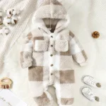 Enterito Invierno Cuadros Bebe Ropa Cálida Y Suave 3-6 Meses - Imagen 2