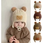 Gorro De Lana Para Bebé Protección Para Oídos Otoño Invierno - Imagen 8