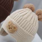 Gorro De Lana Para Bebé Protección Para Oídos Otoño Invierno - Imagen 4