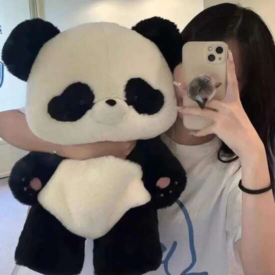Mochila Escolar De Panda De Felpa Suave Kawai - Imagen 3