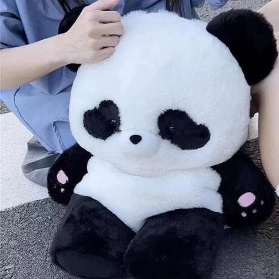 Mochila Escolar De Panda De Felpa Suave Kawai - Imagen 2