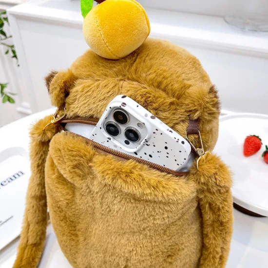 Capibara Mochila De Felpa Kawaii Bolso De Hombro Color Cpbla Backpack - Imagen 4