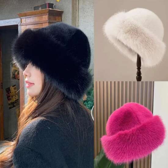 Gorro Cálido De Invierno Para Mujer Felpa Para Día De Frío - Imagen 2