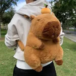 Capibara Mochila De Felpa Kawaii Bolso De Hombro Color Cpbla Backpack - Imagen 5